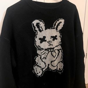 dead goth rabbit sweater